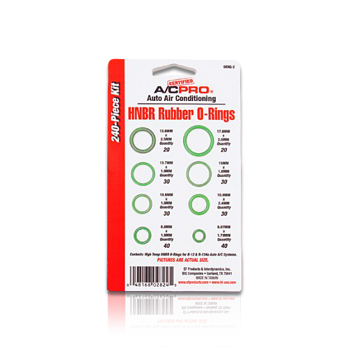ORNG-2 | Certified A/C Pro® HNBR O-Ring 8-Piece Kit