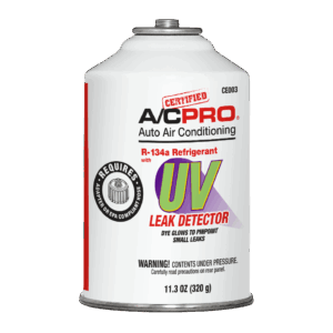 Certified A/C Pro®  R-134a Refrigerant With UV Leak Detector Auto A/C Recharge Refill, 11.3 oz Can