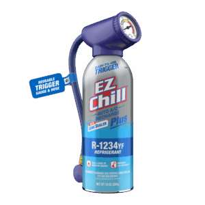 EZ Chill® R-1234YF Refrigerant Plus Leak Sealer Car A/C Recharge Kit, 10 oz Can With Gauge and Hose